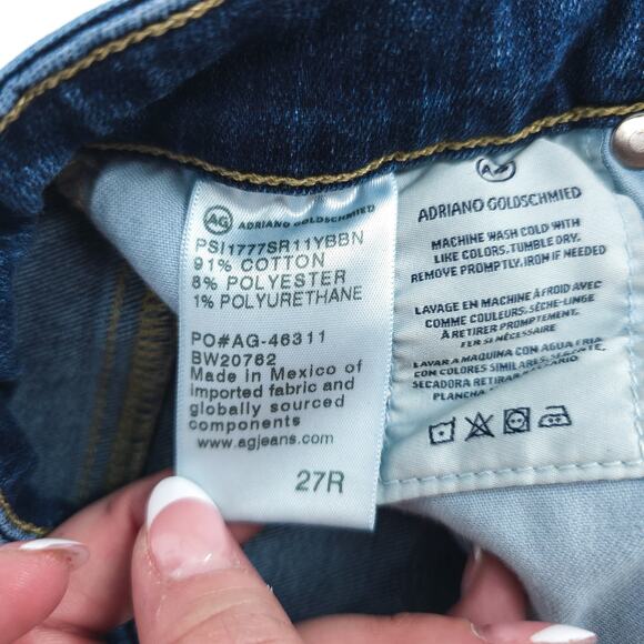 Ag Adriano Goldschmied High Rise The Farrah Skinny Ankle Jean Med Wash RawHem 27 - Picture 8 of 12